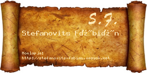Stefanovits Fábián névjegykártya